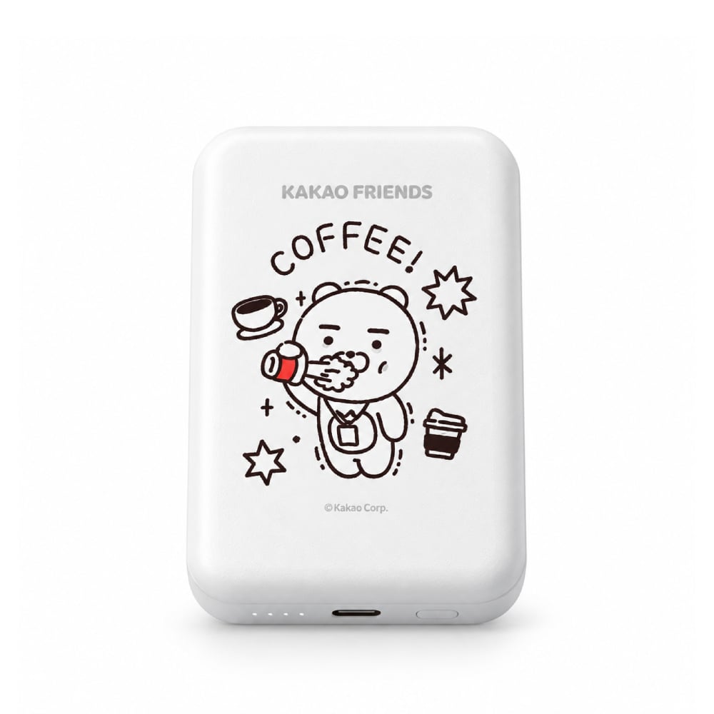 FOX x KAKAO Friends พาวเวอร์แบงค์ Magnetic PD20W 5000 mAh UP0503 (CCC) Life is Hard Coffee White