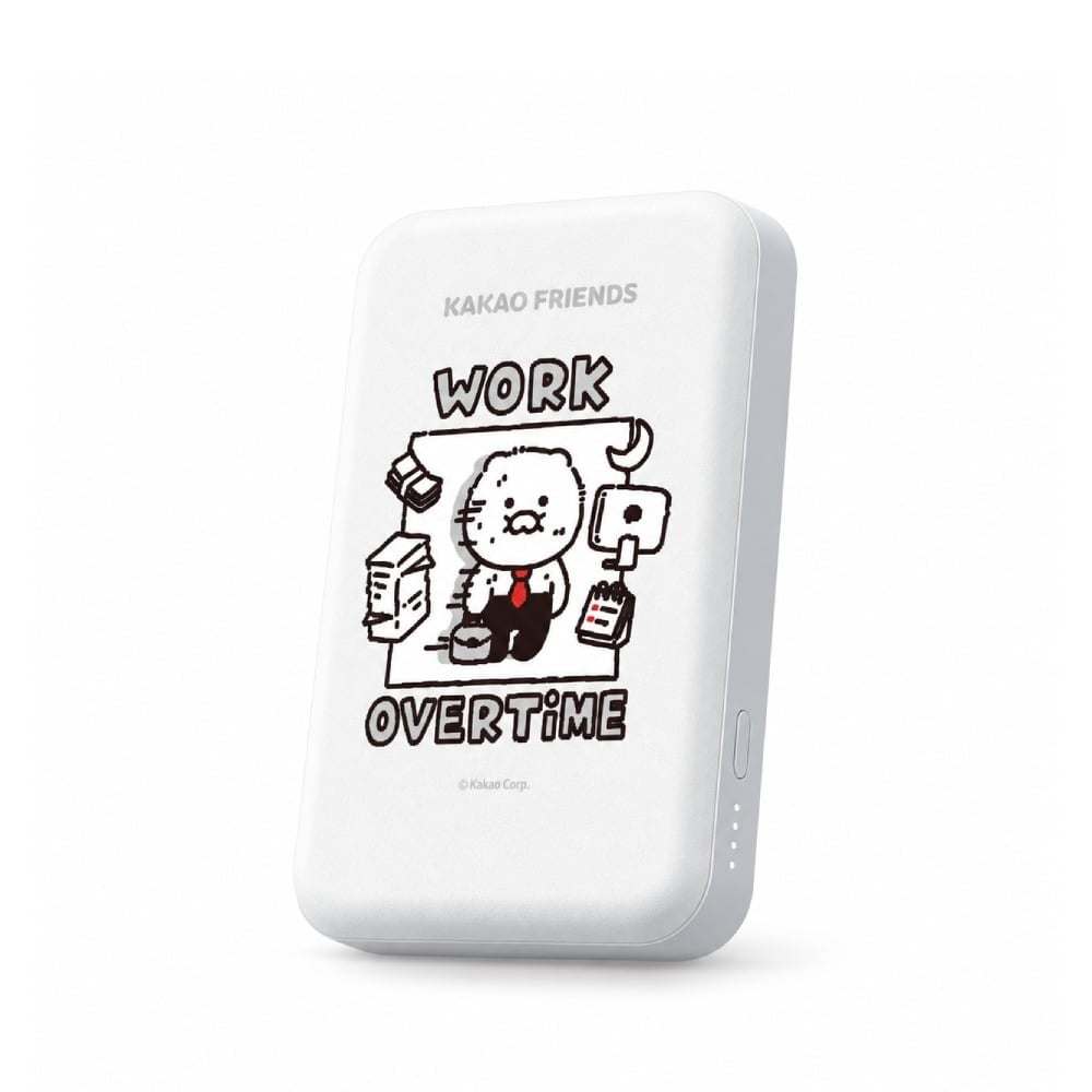 FOX x KAKAO Friends พาวเวอร์แบงค์ Magnetic PD20W 5000 mAh UP0503 (CCC) Life is Hard Work Overtime White