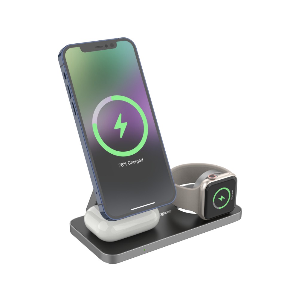 ที่ชาร์จไร้สาย Energizer 3-in-1 Wireless Charger Foldable Magnetic Stand 15W WCP310 Black