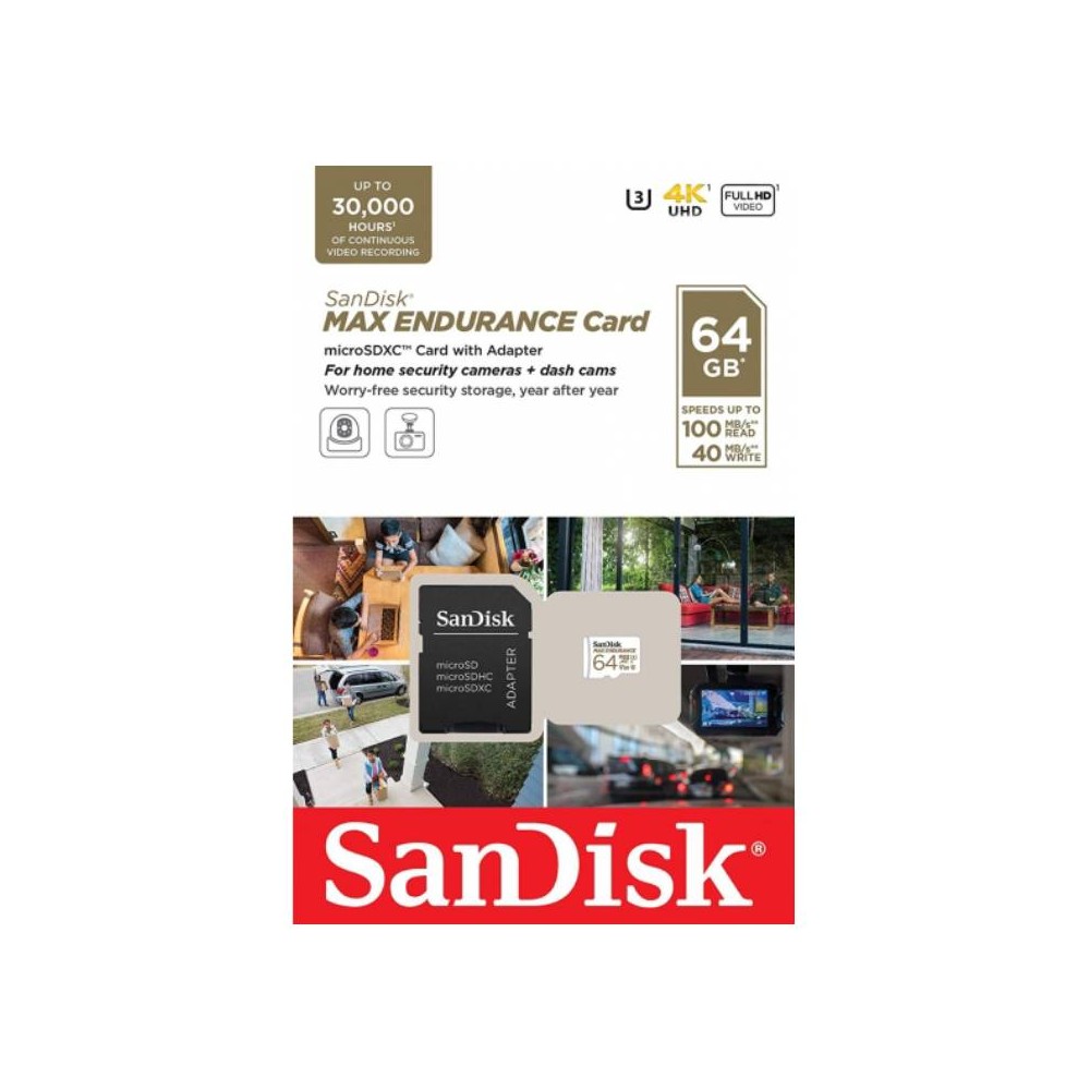 เมมโมรี่การ์ด SanDisk MicroSDXC Card MAX ENDURANCE 64GB White