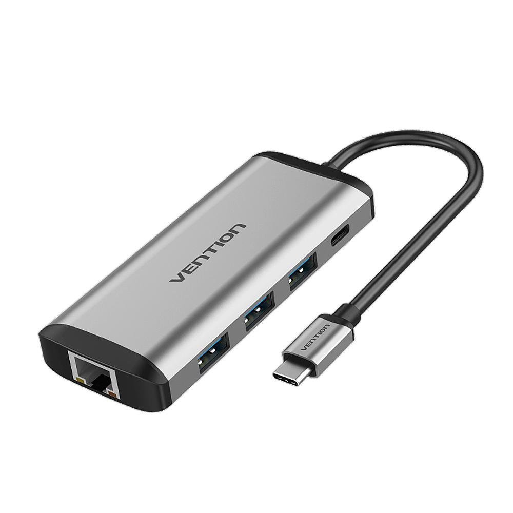 ตัวแปลง Vention USB-C  9-in-1 Multi Function Grey (THAHB)