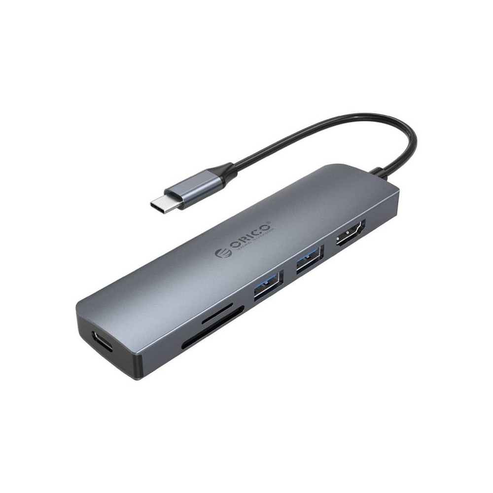 Orico 6-in1 USB-C to HDMI + 2 USB3.0 + TF/SD + PD Grey (MC-U601P)