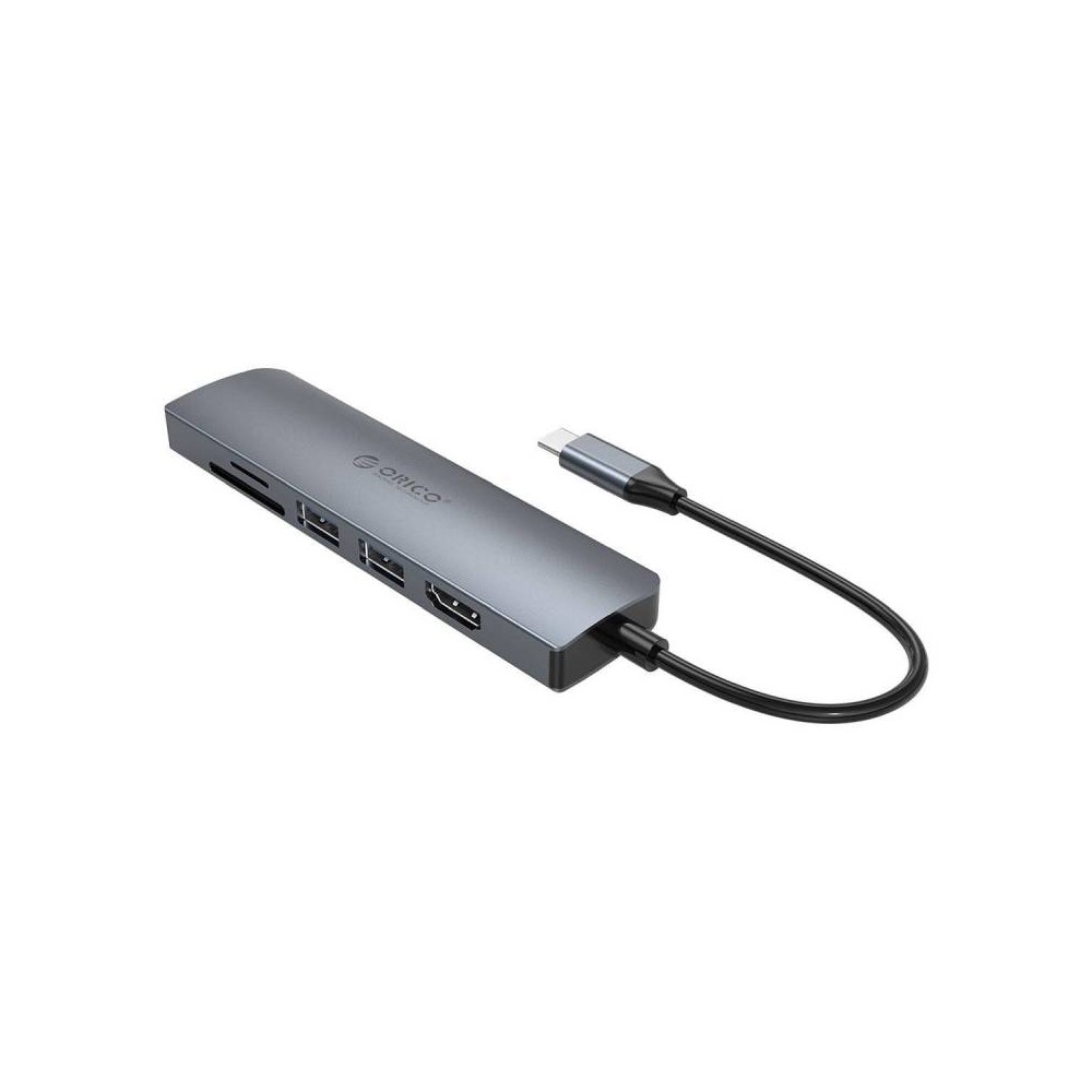Orico 6-in1 USB-C to HDMI + 2 USB3.0 + TF/SD + PD Grey (MC-U601P)