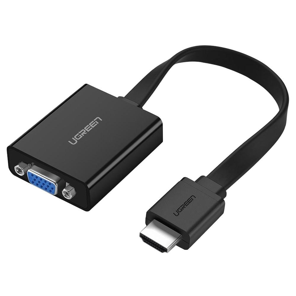 สาย UGREEN Adapter HDMI Male to VGA Converter 3.5mm Audio Black