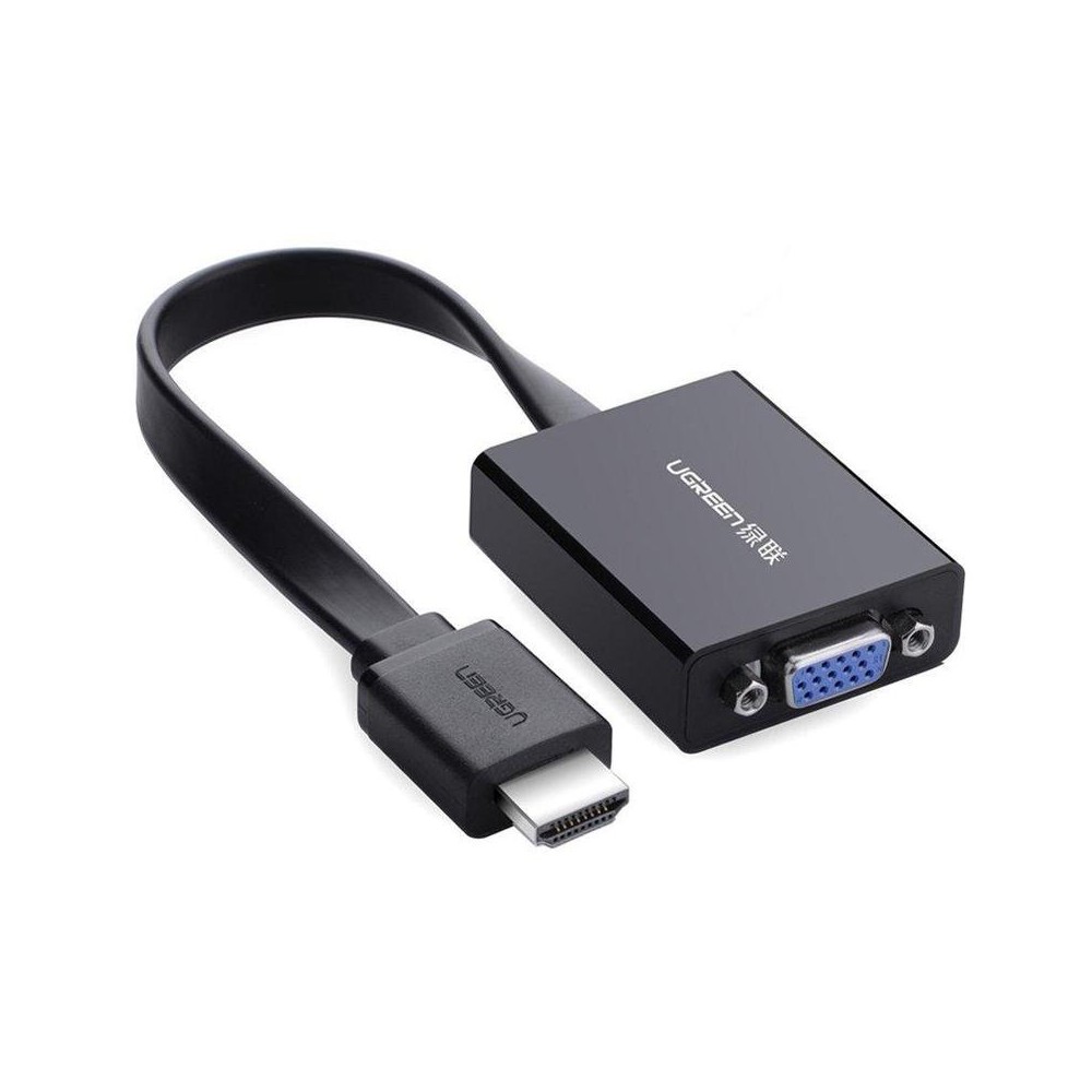 สาย UGREEN Adapter HDMI Male to VGA Converter 3.5mm Audio Black