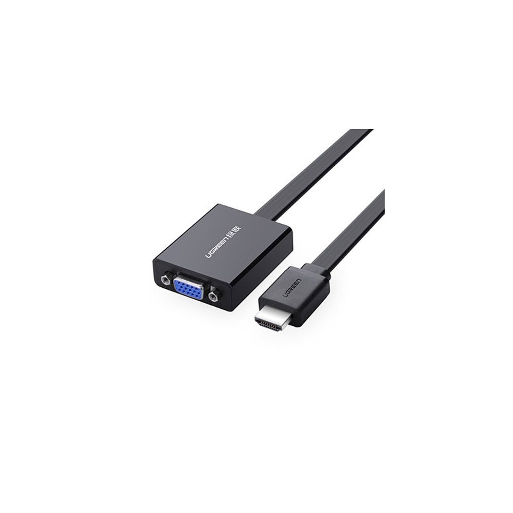 สาย UGREEN Adapter HDMI Male to VGA Converter 3.5mm Audio Black