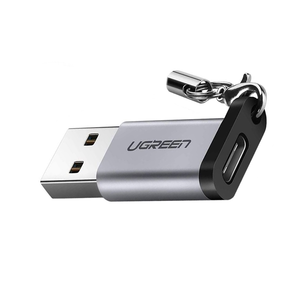 หัวแปลง UGREEN Adapter USB-A Male to USB-C 3.1A Gray