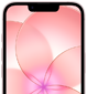 iPhone 17e, ภายนอกด้านหน้าบางส่วนพร้อม Ceramic Shield 2, สีชมพูอ่อน, มีภาพพื้นหลังเป็นดอกไม้สีชมพู