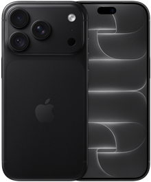 iPhone 18 Pro, ภายนอกด้านหลัง, สีดำ, ระบบกล้อง Pro Fusion ที่ด้านบน, โลโก้ Apple อยู่ตรงกลาง, ภายนอกด้านหน้า, ดีไซน์แบบหน้าจอทั้งหมด