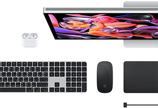 อุปกรณ์เสริมสำหรับ Mac: AirPods, Studio Display, Magic Keyboard, Magic Mouse, Magic Trackpad, สายชาร์จ MagSafe สีดำสเปซแบล็ค