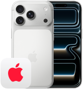 วางคู่กัน, iPhone 17 Pro, ภายนอกด้านหลัง, ระบบกล้องระดับโปร, เลนส์ 3 ตัว, ไมโครโฟน, แฟลช, iPhone 17 Pro, ภายนอกด้านหน้าในดีไซน์แบบหน้าจอทั้งหมด