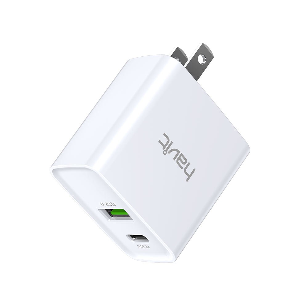Havit Wall USB Charger 1 USB-A / 1 USB-C (PD20W) White (HV-UC111)