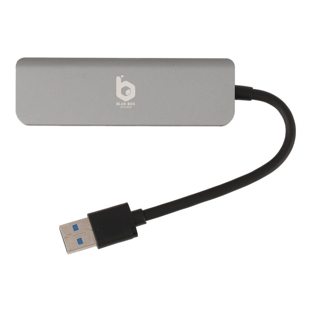 Blue Box 4-in-1 USB-A Hub Silver Gray