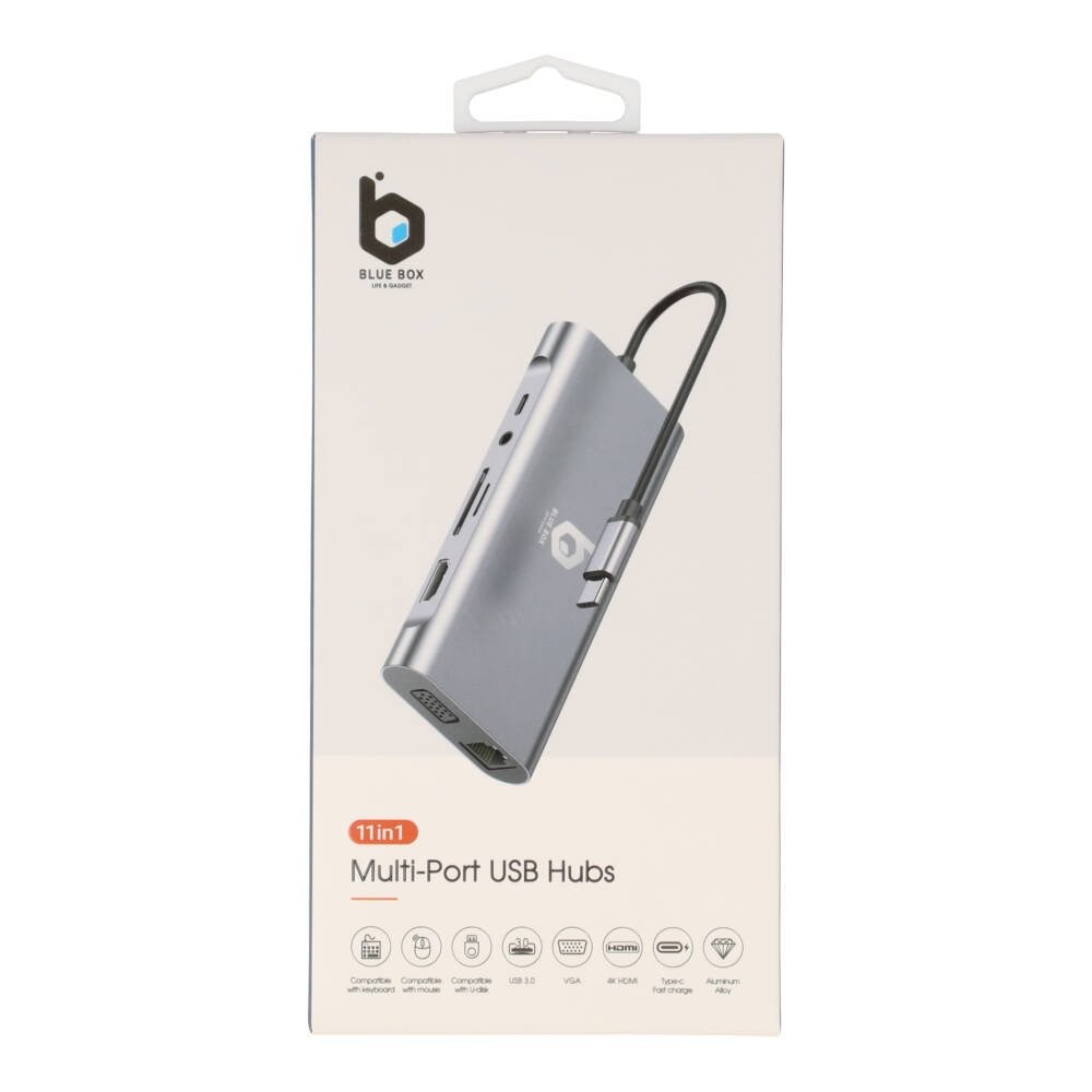 Blue Box 11-in-1 USB Type-C Hub Silver Gray