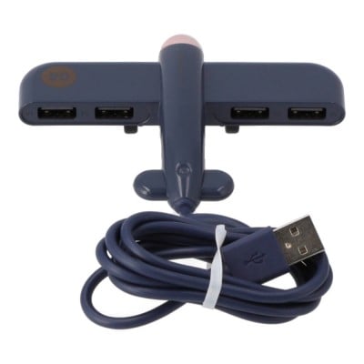 QPLUS Port Hub Airplane 4 Ports USB-A 2.0 - Navy