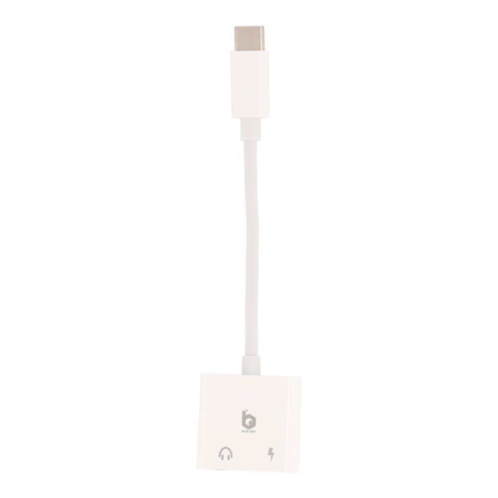 สายแปลงหูฟัง Blue Box USB-C to 3.5mm Audio + USB-C Fast Charge Adapter- White