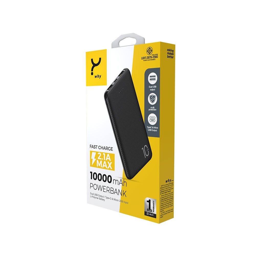 พาวเวอร์แบงค์ WHY Power Bank 10000 mAh PB101E Black Studio7 online