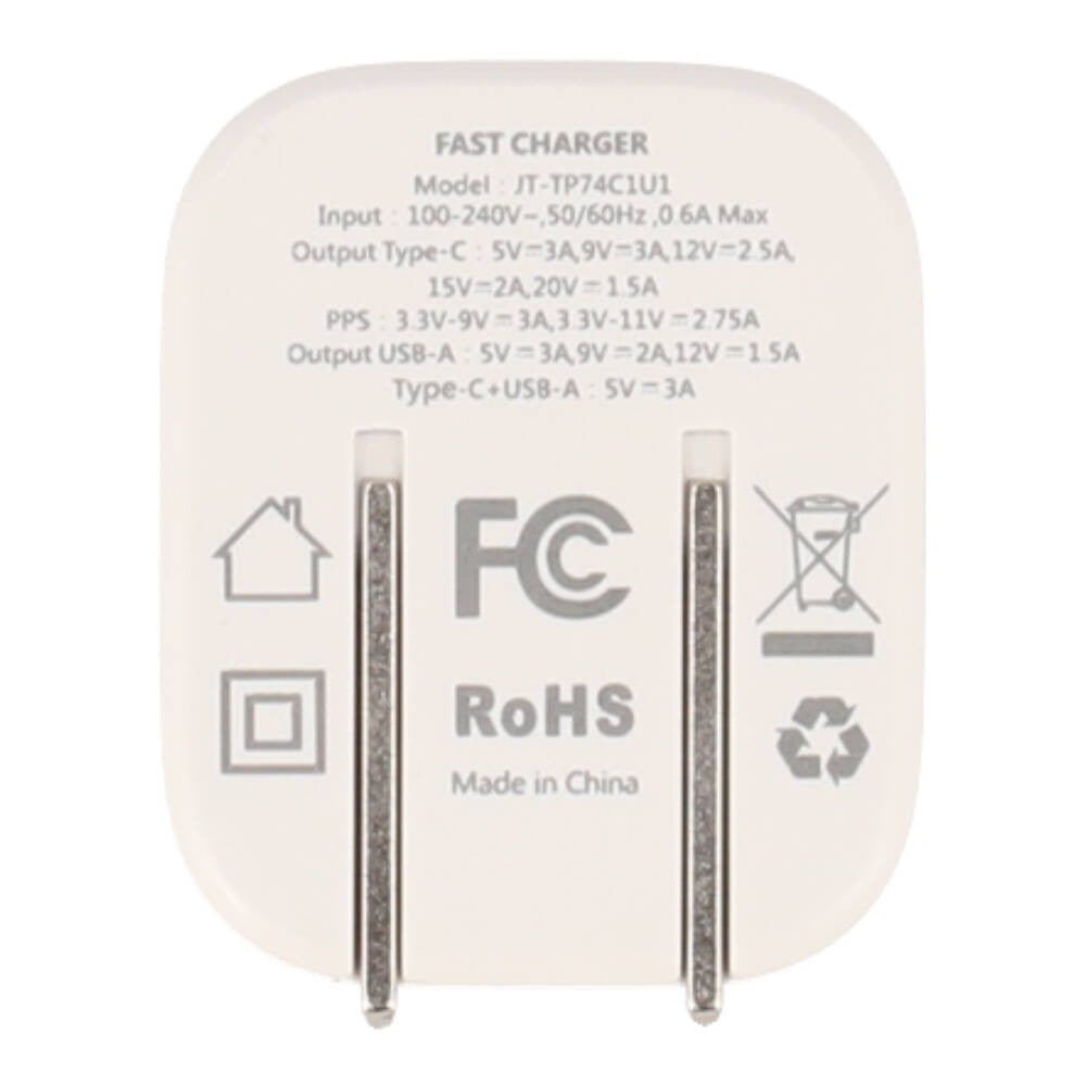 อะแดปเตอร์ Blue Box Wall Charger 1 USB-A / 1 USB-C White