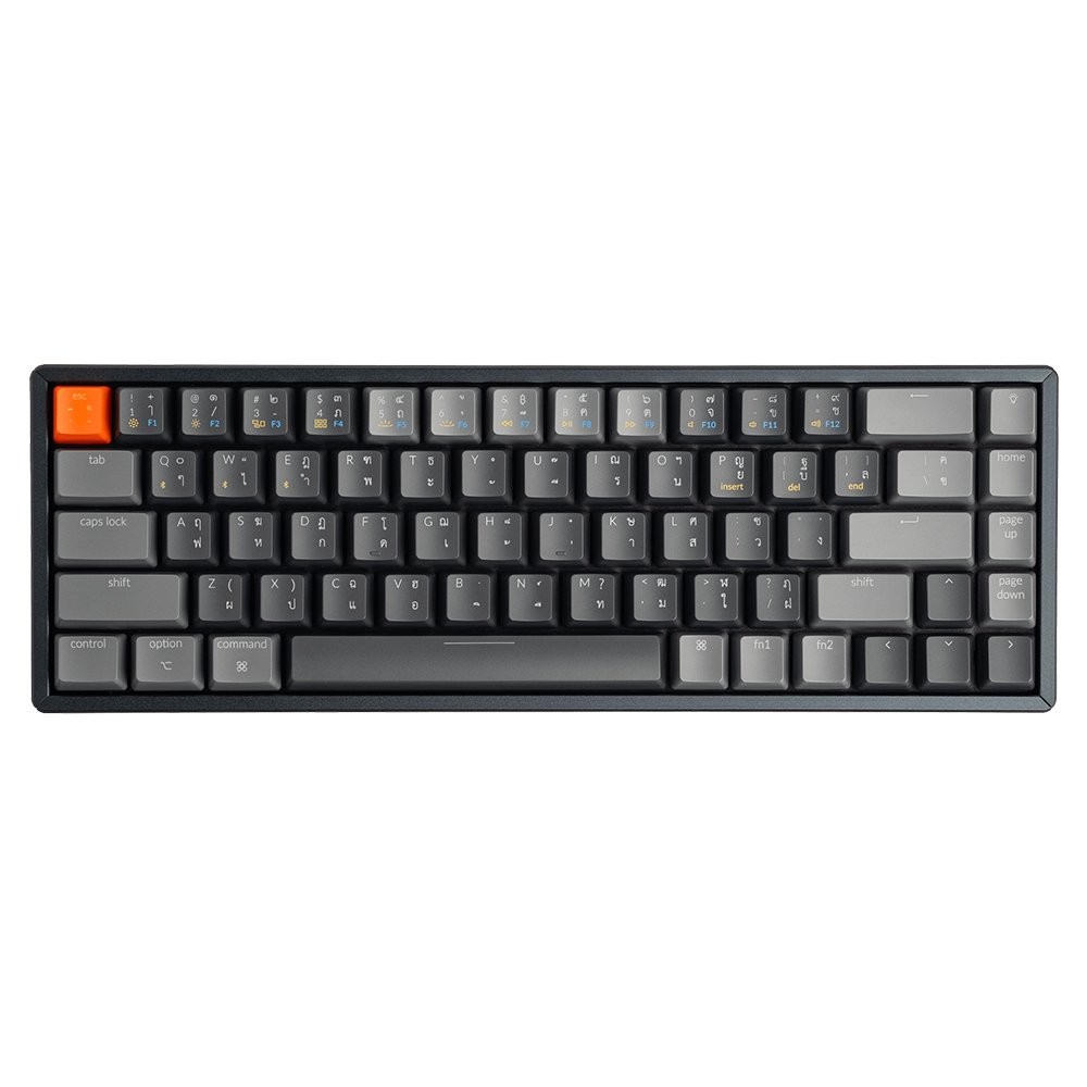 Keychron Gaming Keyboard K6 Wireless Mechanical Gateron (Hot-swappable) Blue Switch DG