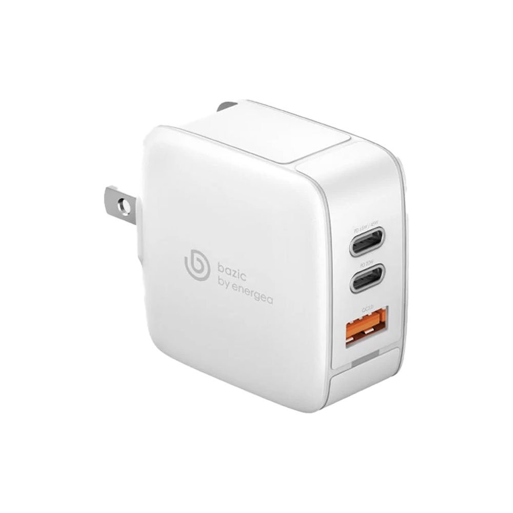 BAZIC Wall USB Charger 1 USB-A / 2 USB-C (PD65W/US+UK) GO PORT White