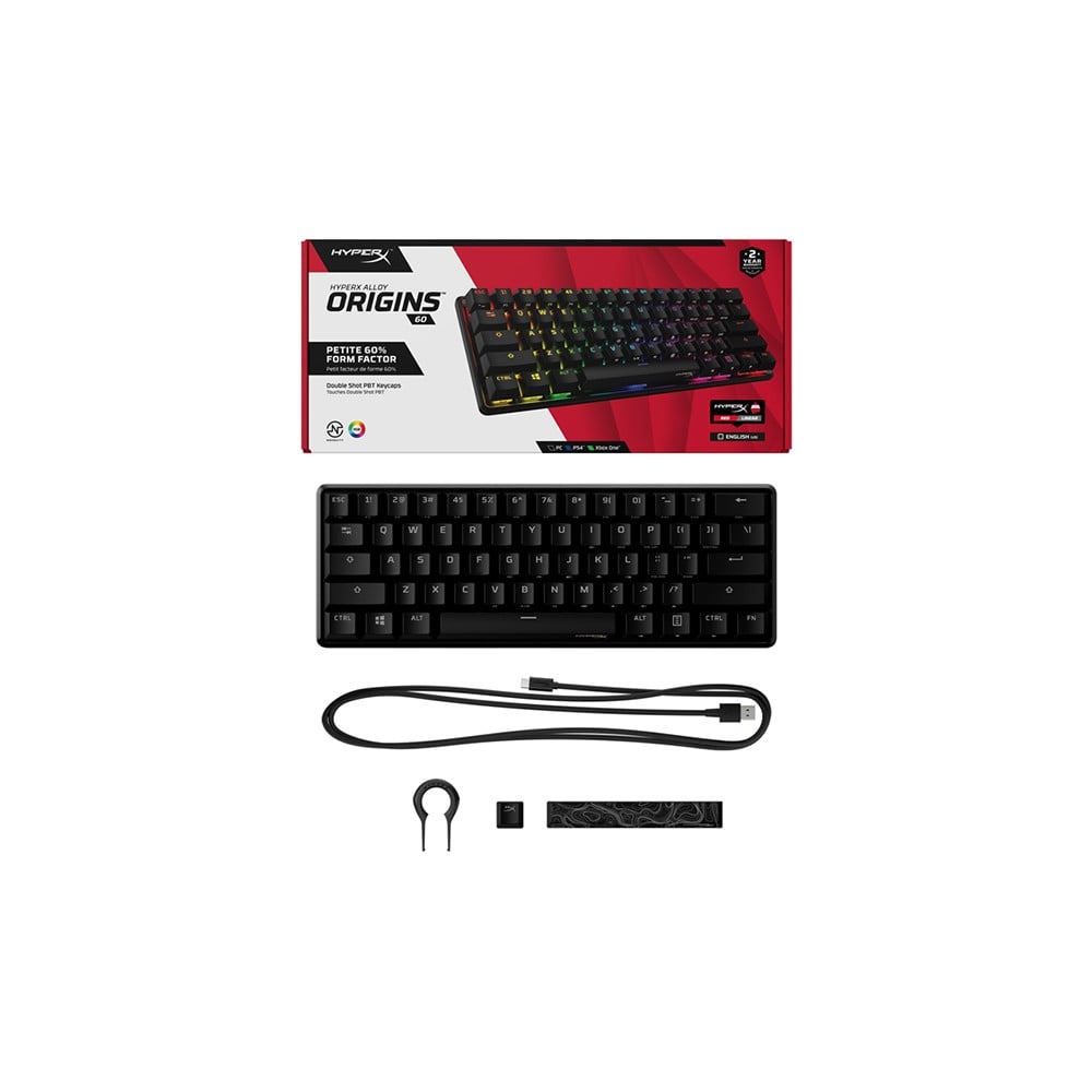 คีย์บอร์ดเกมมิ่ง Hyper X Gaming Keyboard Alloy Origins 60 Red/Linear Sw ...