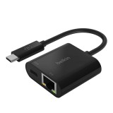 Belkin Port Hub USB-C to Lan with PD 60W Black