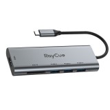 Raycue 6-in-1 USB-C to 3x USB-A + SD/TF + HDMI (HXD-RC2601) Silver