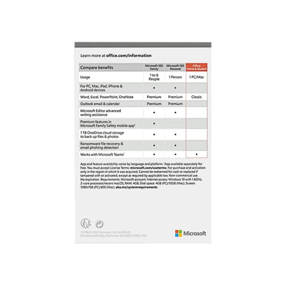 Microsoft Office Home and Student 2021 (79G-05387)