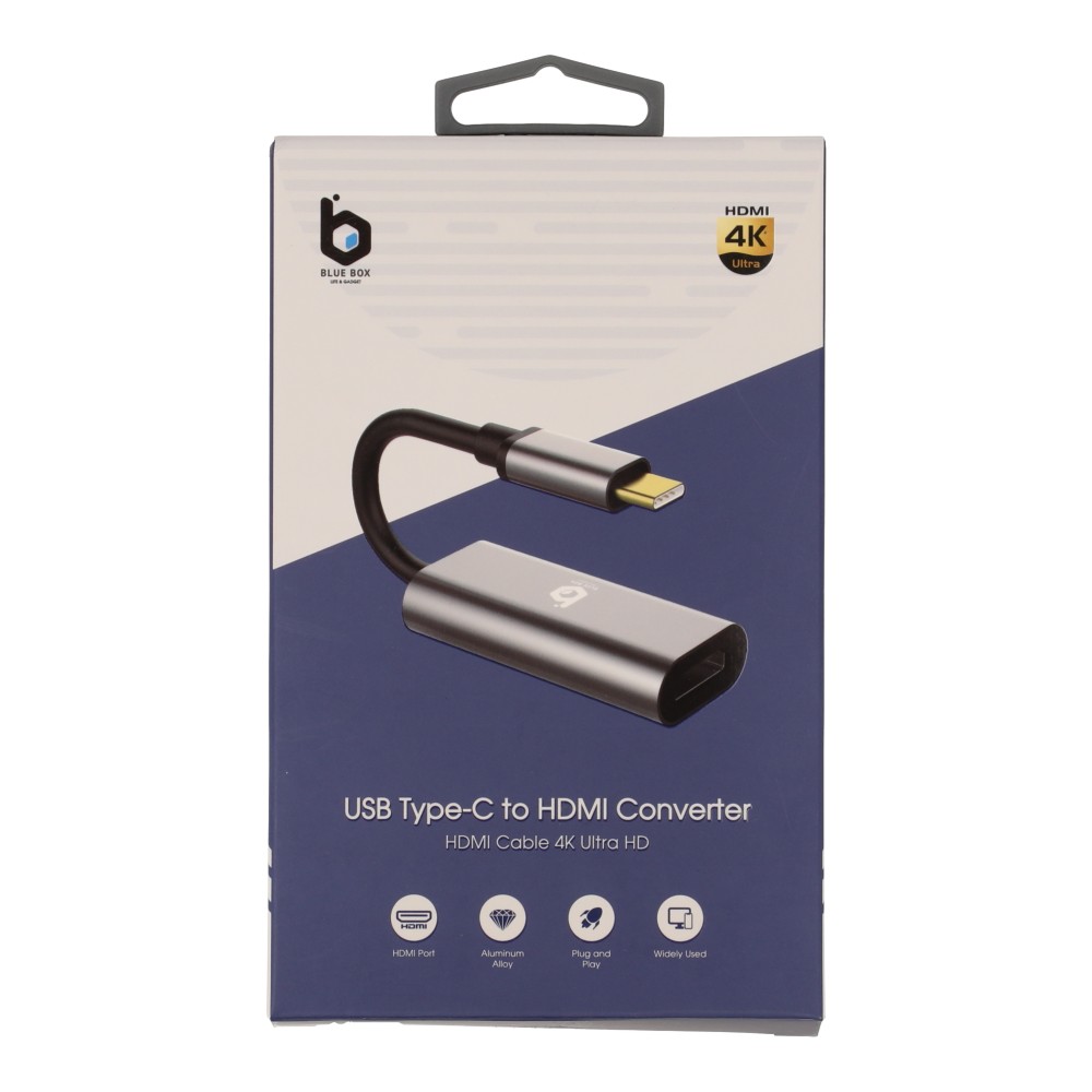 Blue Box USB Type-C to HDMI Female Converter - Silver Grey