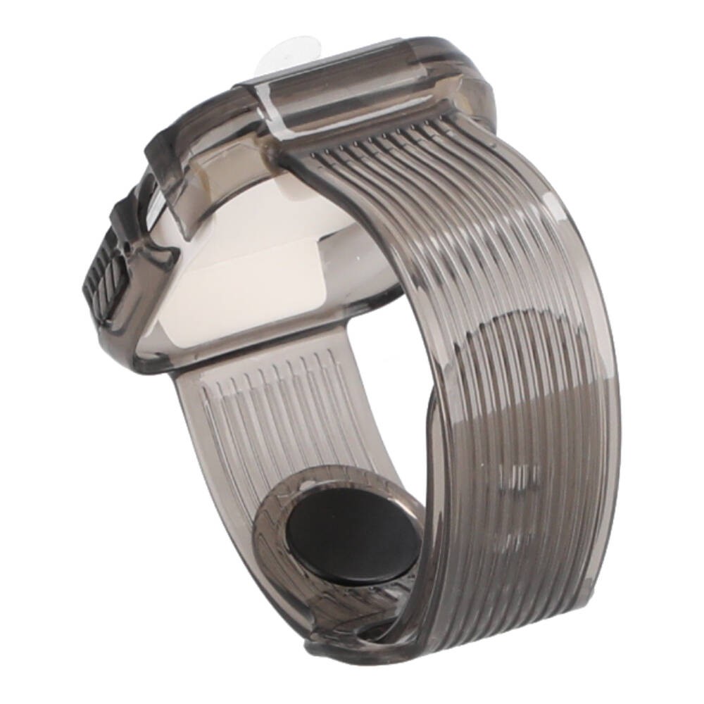 Blue Box Watch Strap with Screen Glass Cover for Apple Watch 42/44 Transparent Black