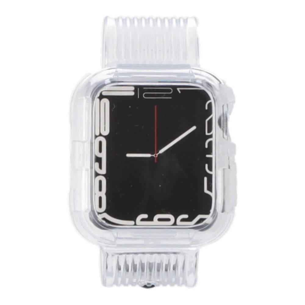 Blue Box Watch Strap with Screen Glass Cover สาย Apple Watch 38/40 Transparent White