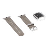 Blue Box Ice Watch Strap with Bumper Case for Apple Watch 38/40 Matted Transparent Black