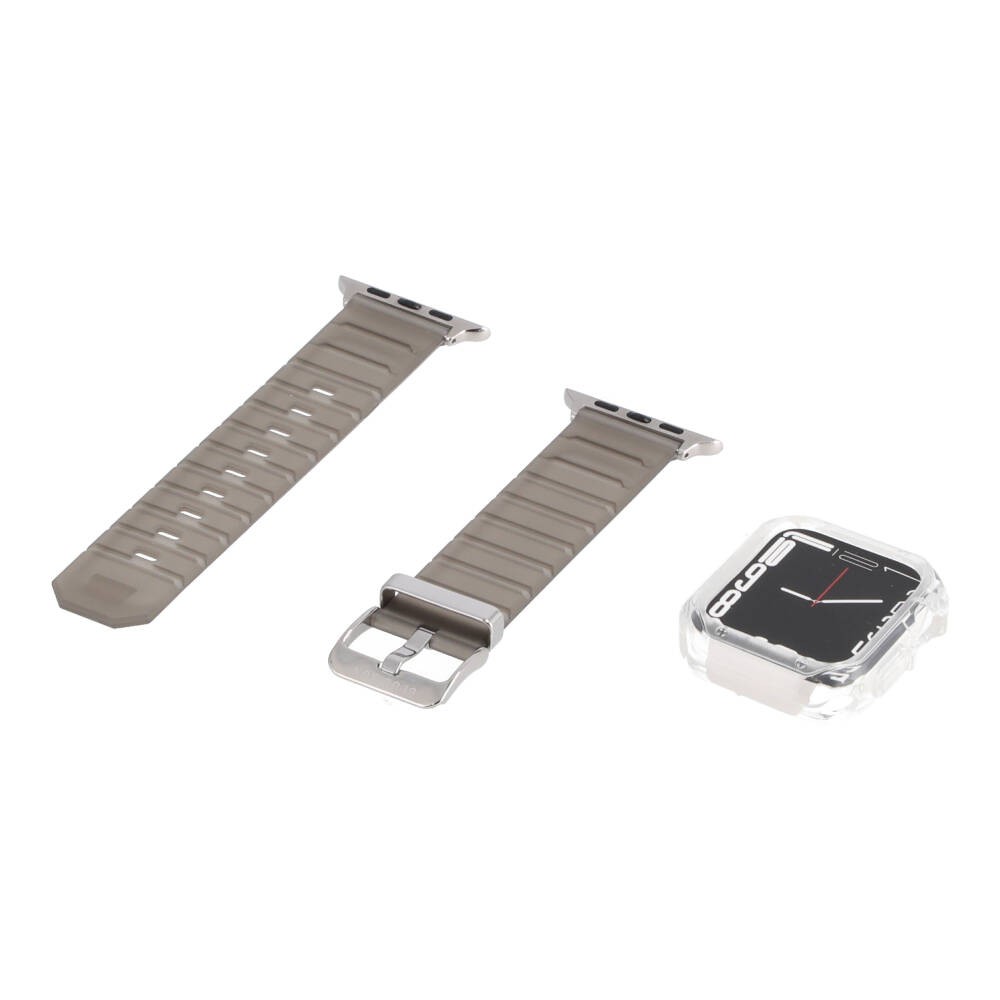 Blue Box Ice Watch Strap with Bumper Case for Apple Watch 42/44 Matted Transparent Black