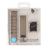 Blue Box Ice Watch Strap with Bumper Case for Apple Watch 42/44 Matted Transparent Black