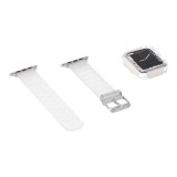 Blue Box Ice Watch Strap with Bumper Case for Apple Watch 42/44 Matted Transparent White