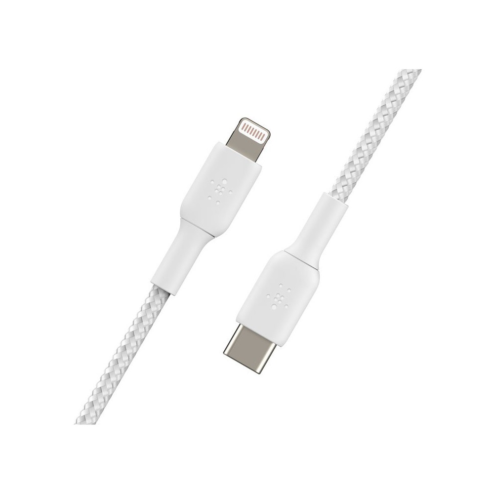 สายชาร์จ Belkin Lightning to USBC Cable Double Nylon Braided 1M. White