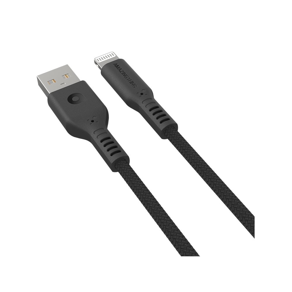สายชาร์จ AMAZINGthing Lightning Cable Anti Microbial Speed Pro Zeus 2M. Black