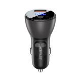 ACEFAST Car Charger 1 USB-A / 1 USB-C (PD63W) with Digital Display Transparent Black