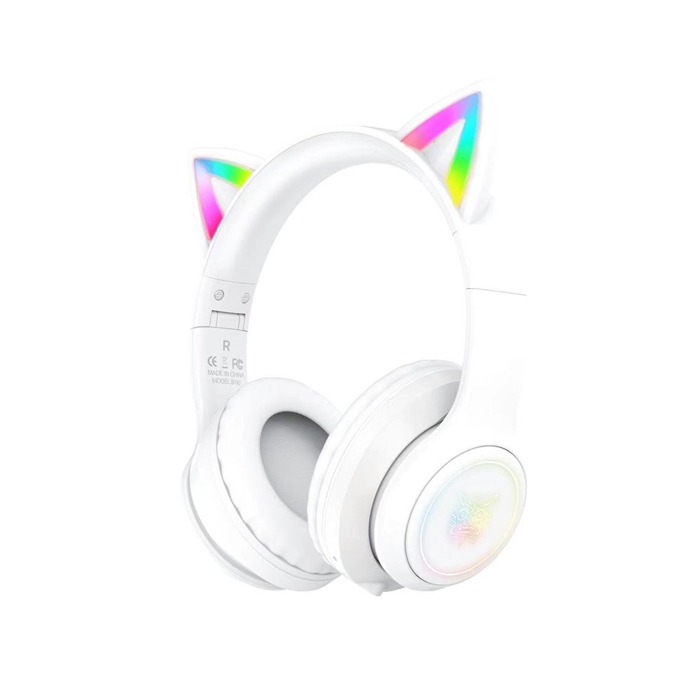 Onikuma Gaming Headset B90 Rgb Cat Ear Bluetooth 5.0 White | Studio7 Online