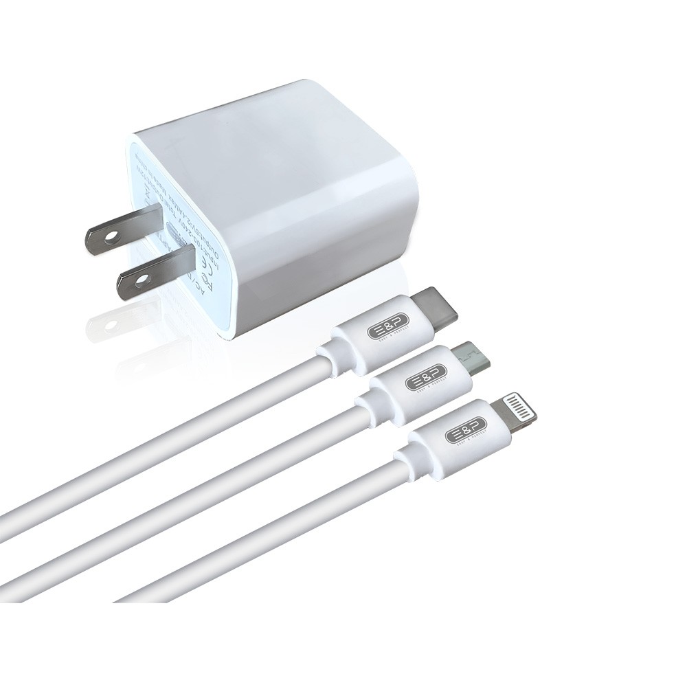 E P Wall USB Charger Suit 1 USB A 2 4A 3 in 1 e-p-wall-usb-charger-suit-1-usb-a-2-4a-3-in-1