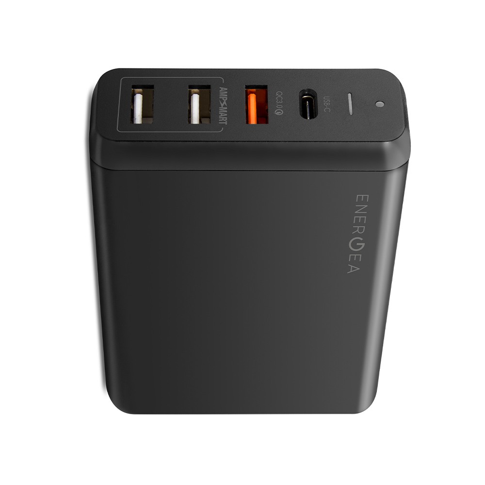 Energea Wall USB Charger 3 USB-A (QC3.0A) / 1 USB-C (PD75W) Gunmetal