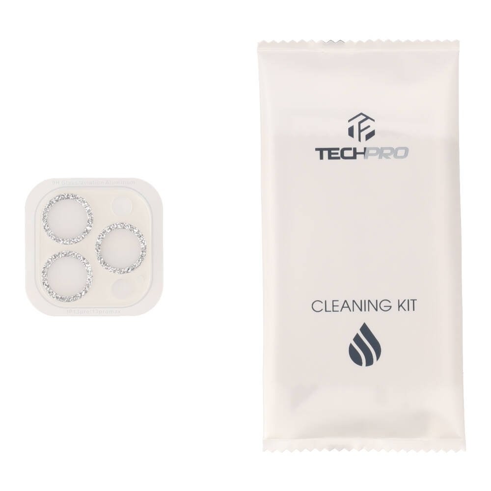 ฟิล์มกันเลนส์ TECHPRO Camera Full Lens iPhone 13 Pro/13 Pro Max Silver