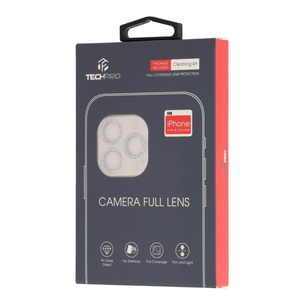ฟิล์มกันเลนส์ TECHPRO Camera Full Lens iPhone 13 Pro/13 Pro Max Silver
