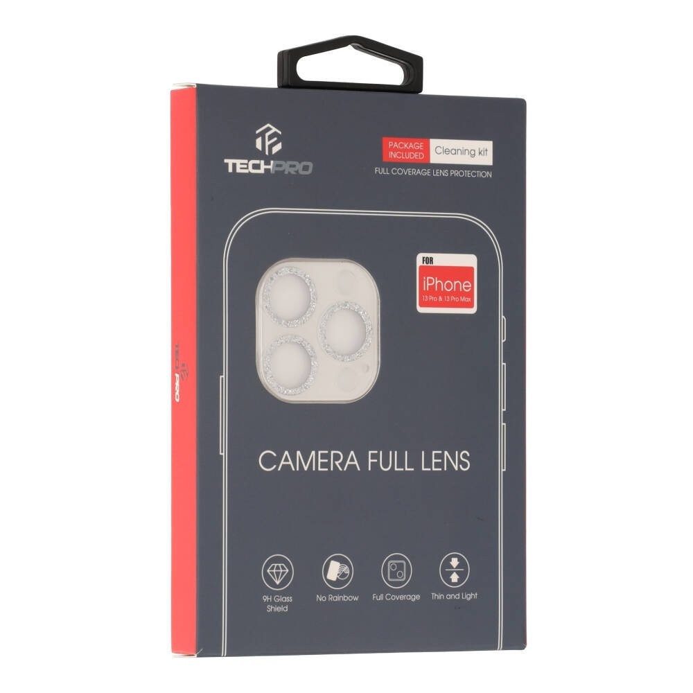 ฟิล์มกันเลนส์ TECHPRO Camera Full Lens iPhone 13 Pro/13 Pro Max Silver
