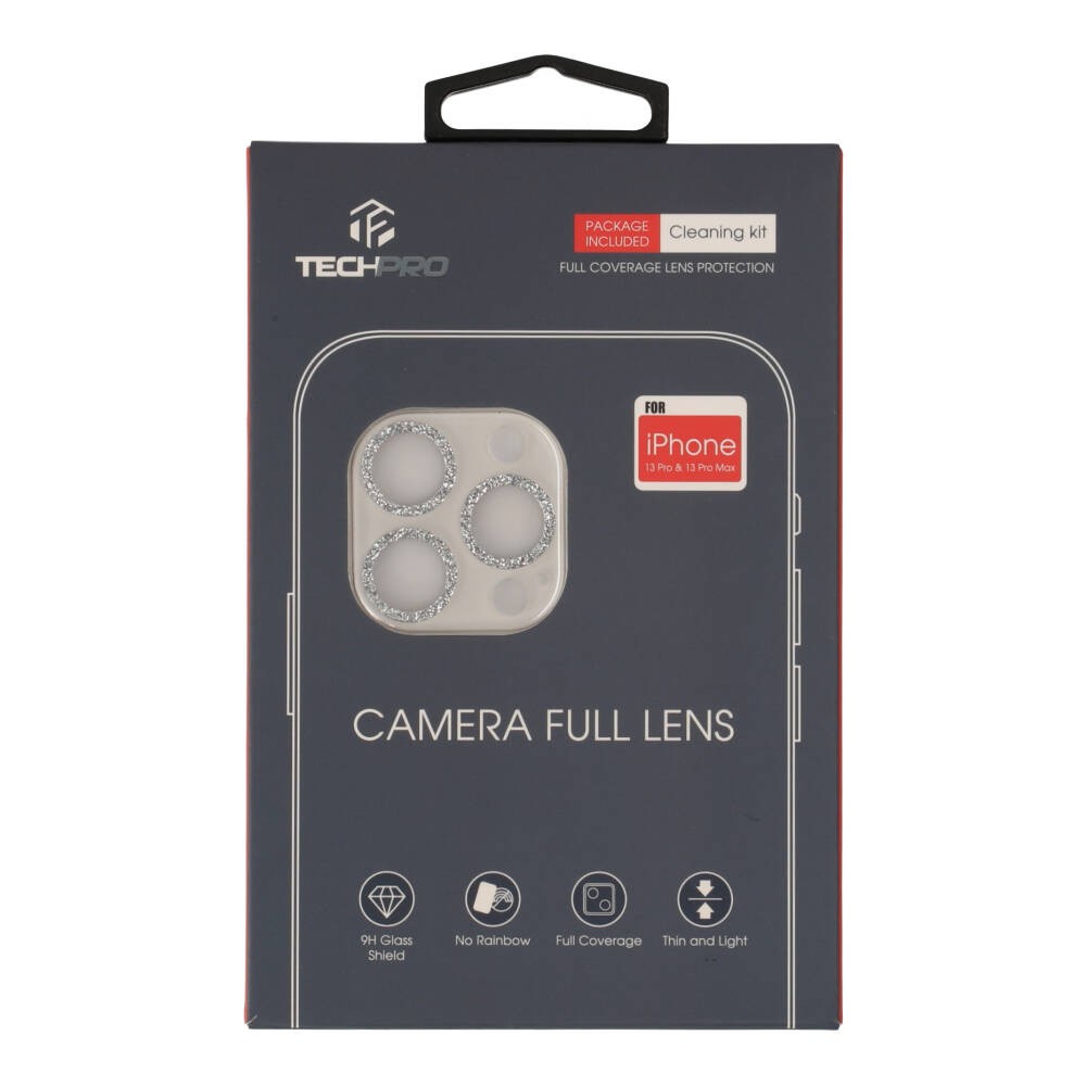 ฟิล์มกันเลนส์ TECHPRO Camera Full Lens iPhone 13 Pro/13 Pro Max Silver