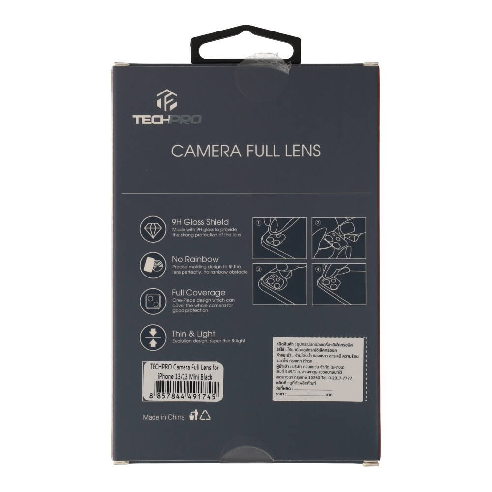 ฟิล์มกันเลนส์ TECHPRO Camera Full Lens iPhone 13/13 Mini Black