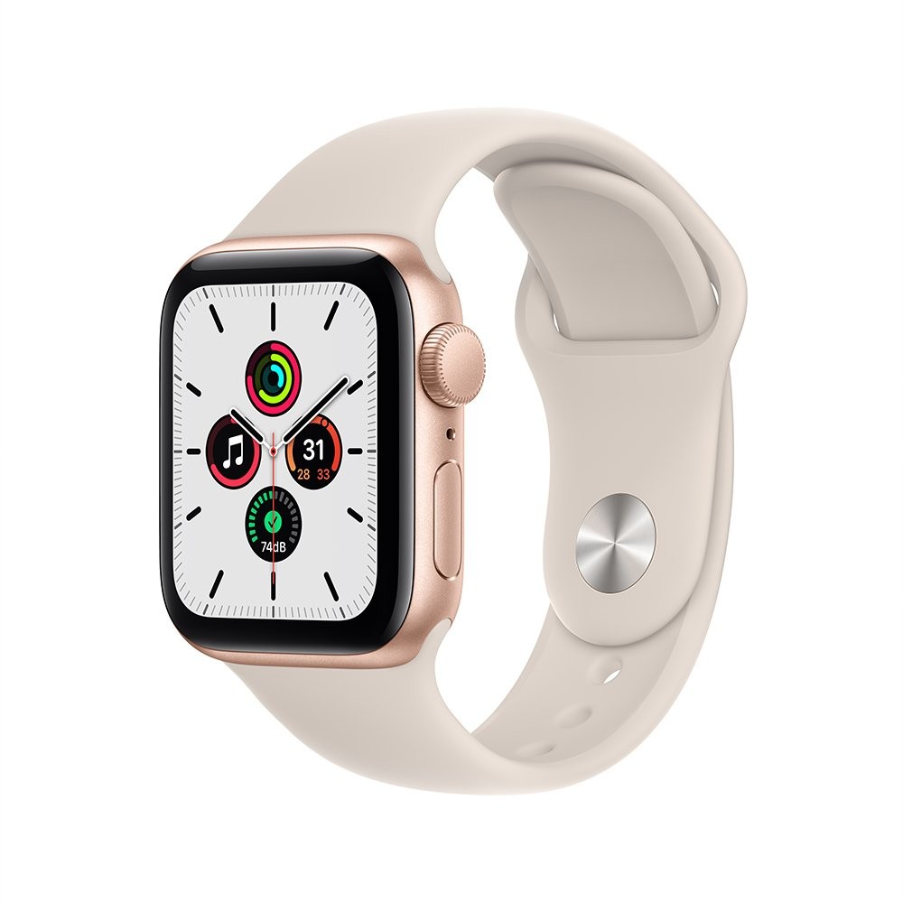 Apple Watch SE GPS 40mm Gold Aluminium Case with Starlight Sport Band - (2022)