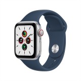 Apple Watch SE GPS + Cellular 40mm Silver Aluminium Case with Abyss Blue Sport Band - (2022)
