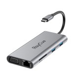 Raycue 11-in-1 USB-C,USB-A,HDMI,VGA,AUX 3.5,LAN,MicroSD,SD (HXD-RC21101) Space Grey