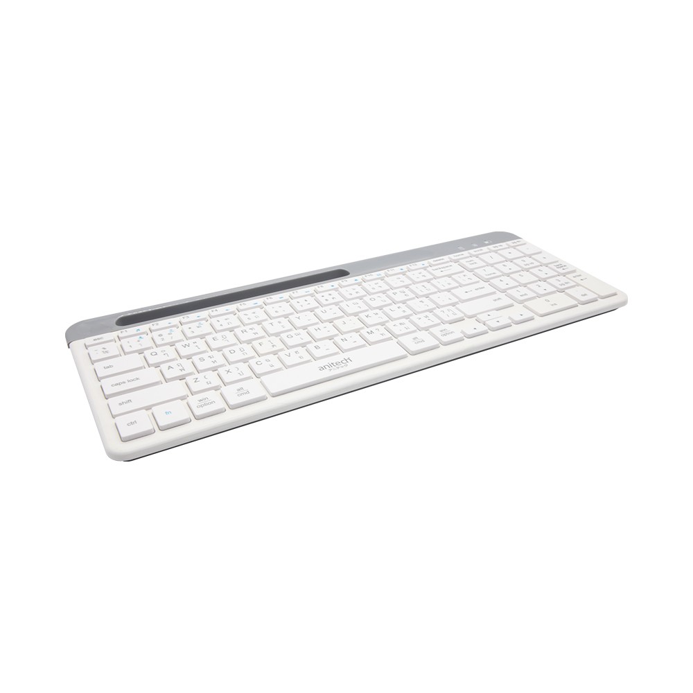 คีย์บอร์ดไร้สาย Anitech Bluetooth and Wireless Rechageable Keyboard (P505) White (TH/EN)
